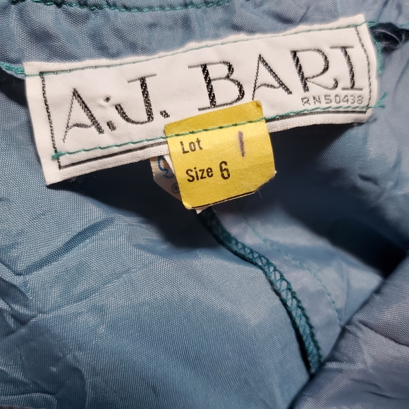 Vintage Teal Floral Longsleeve Maxi Dress - Picture 5 of 6